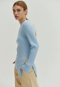 Danielle Rib Knit Asymmetric Hem Top image 2