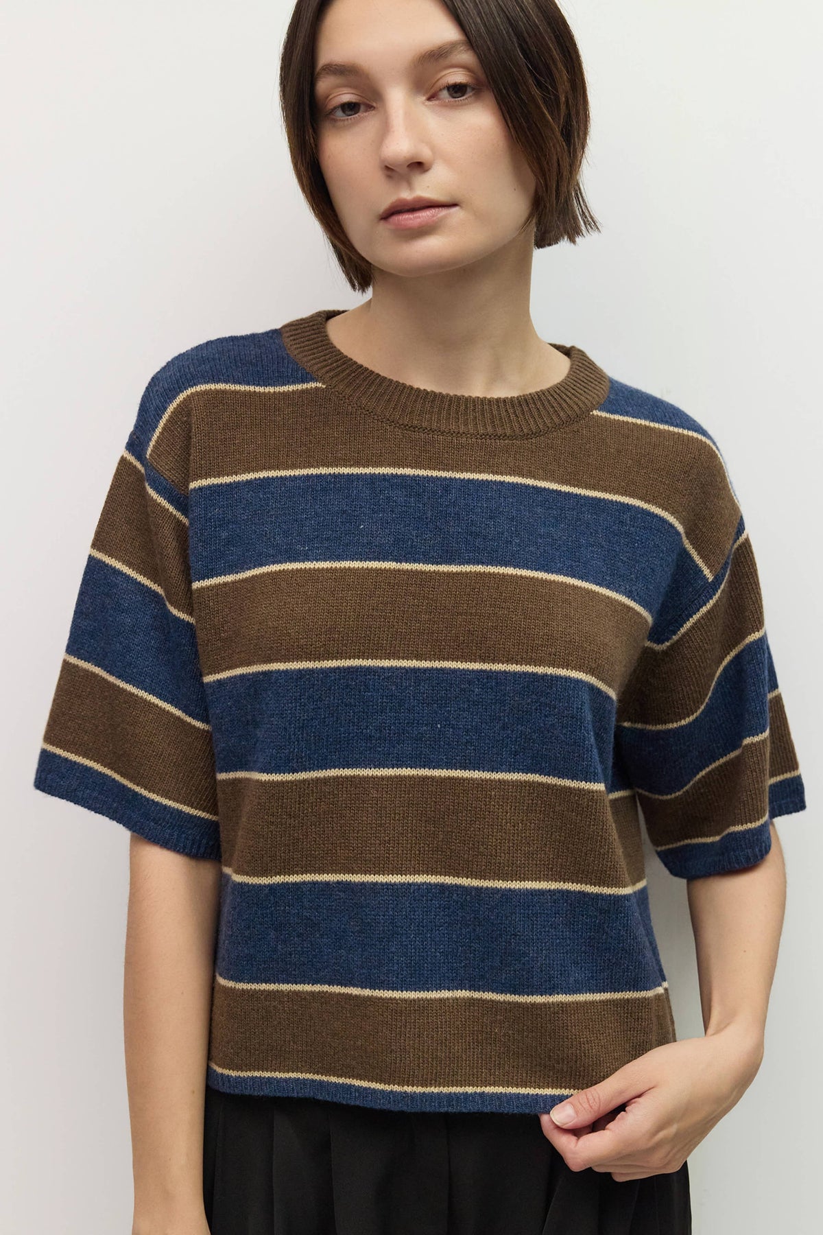 The Striped Elbow Sleeve Sweater