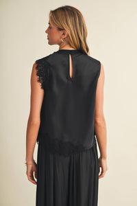 The Lace-Trim Cowl Blouse
