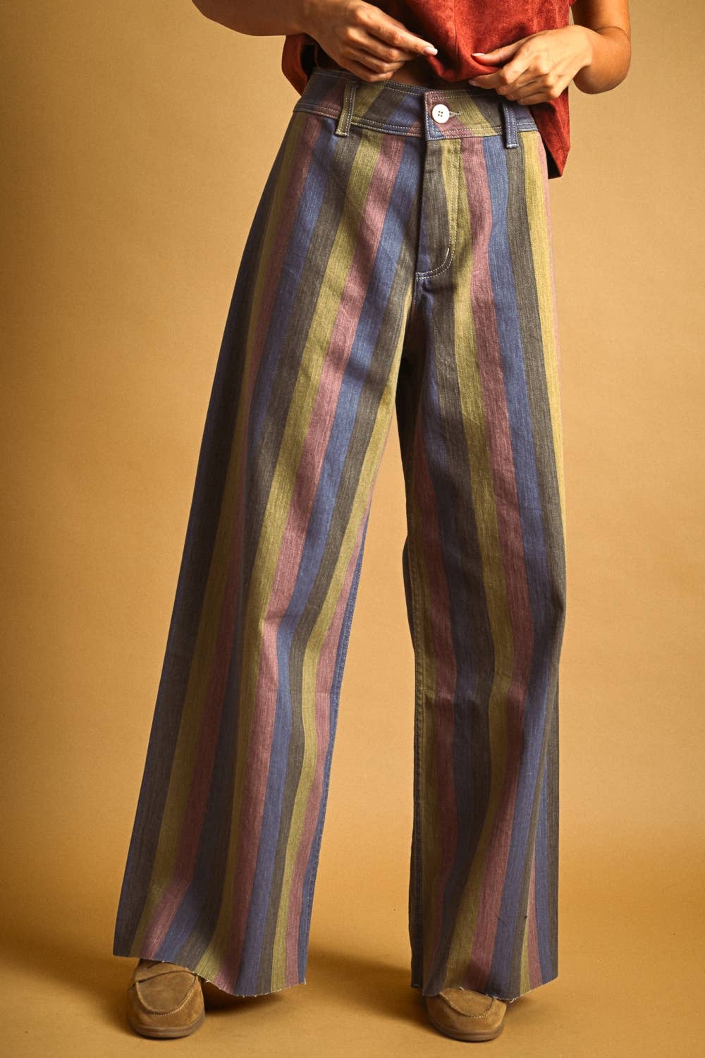 The Color Panel Wide-Leg Jeans