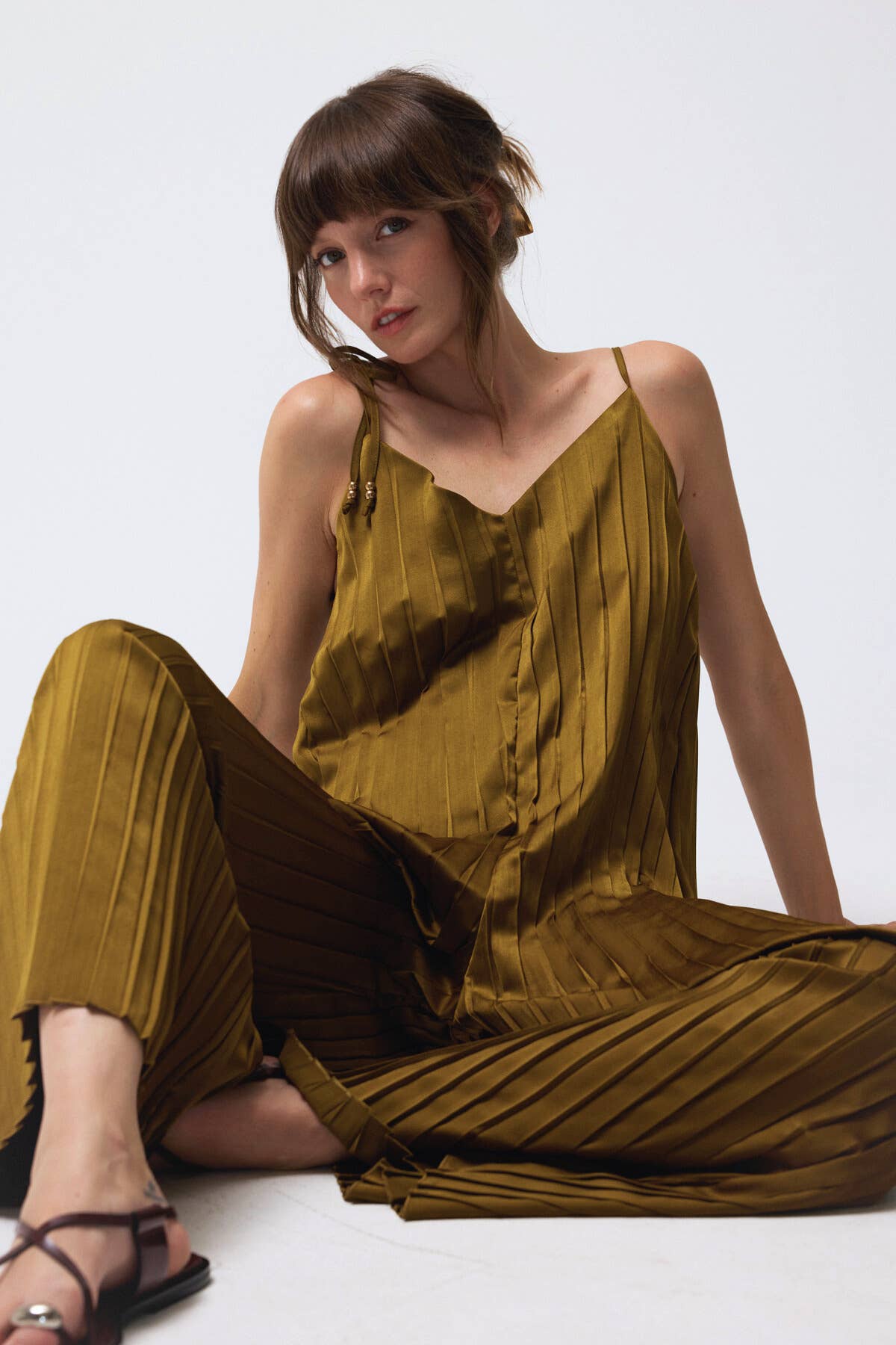 The Satin Pleat Jumpsuit
