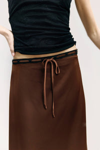 The Satin Lace Midi Skirt