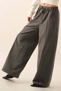 The Wide-Leg Pintuck Drawstring Pants