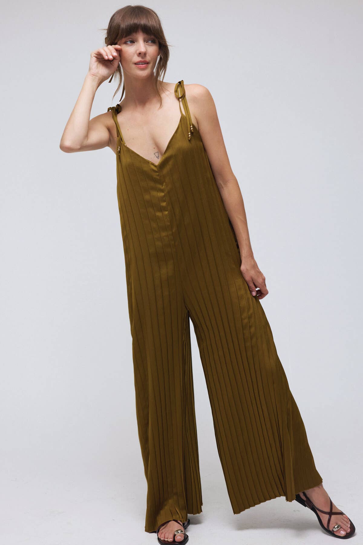 The Satin Pleat Jumpsuit