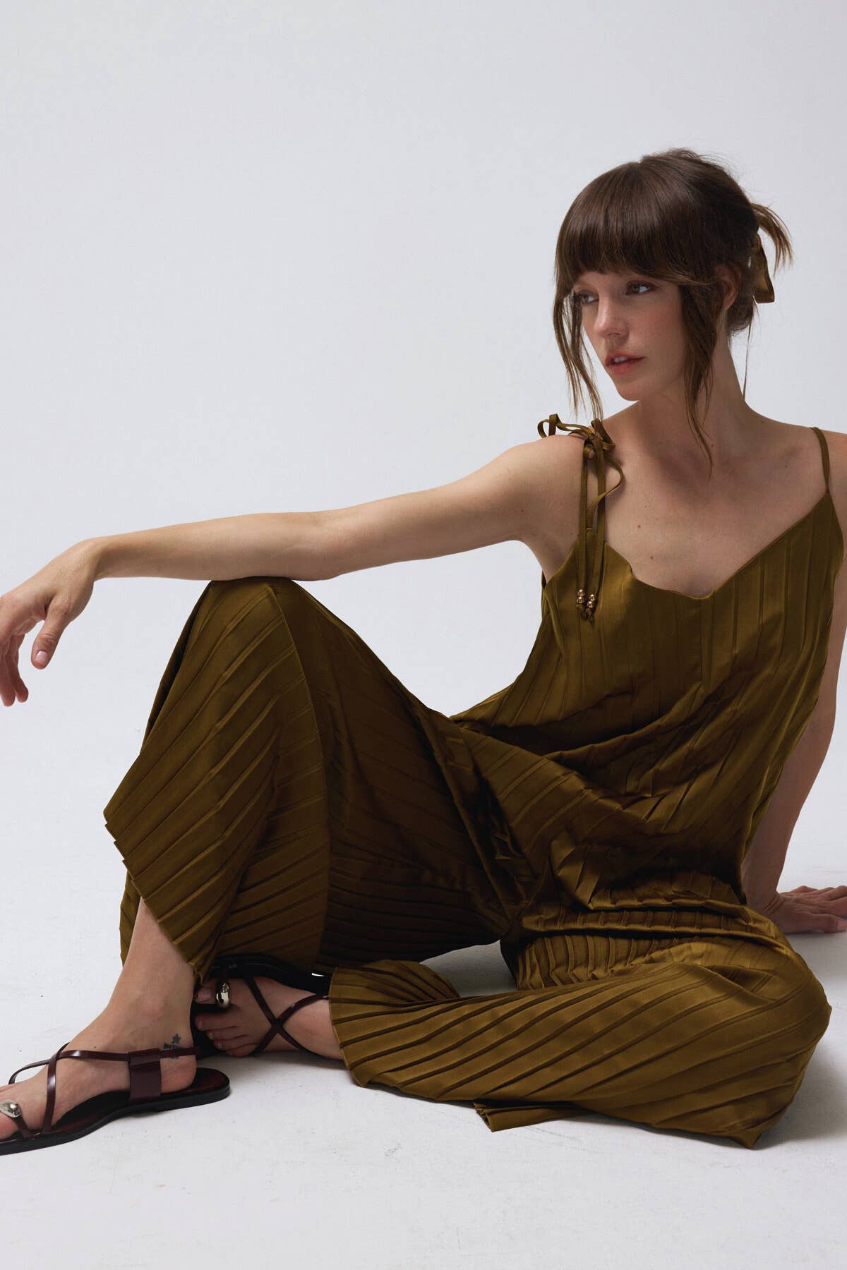 The Satin Pleat Jumpsuit