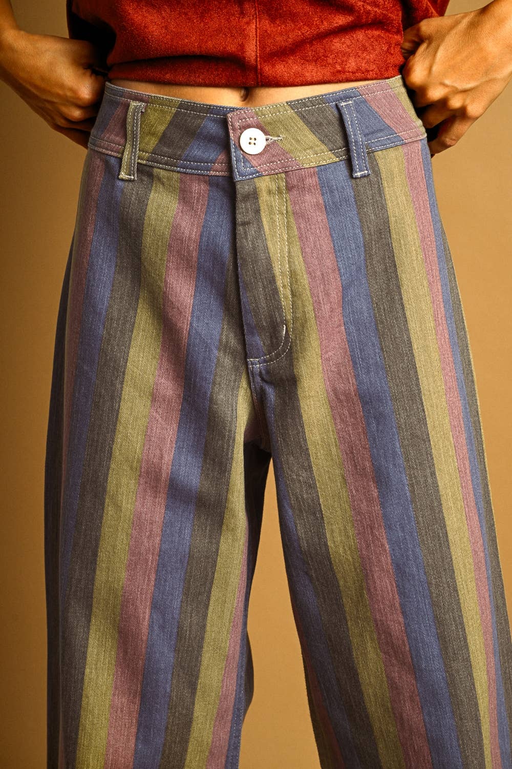 The Color Panel Wide-Leg Jeans