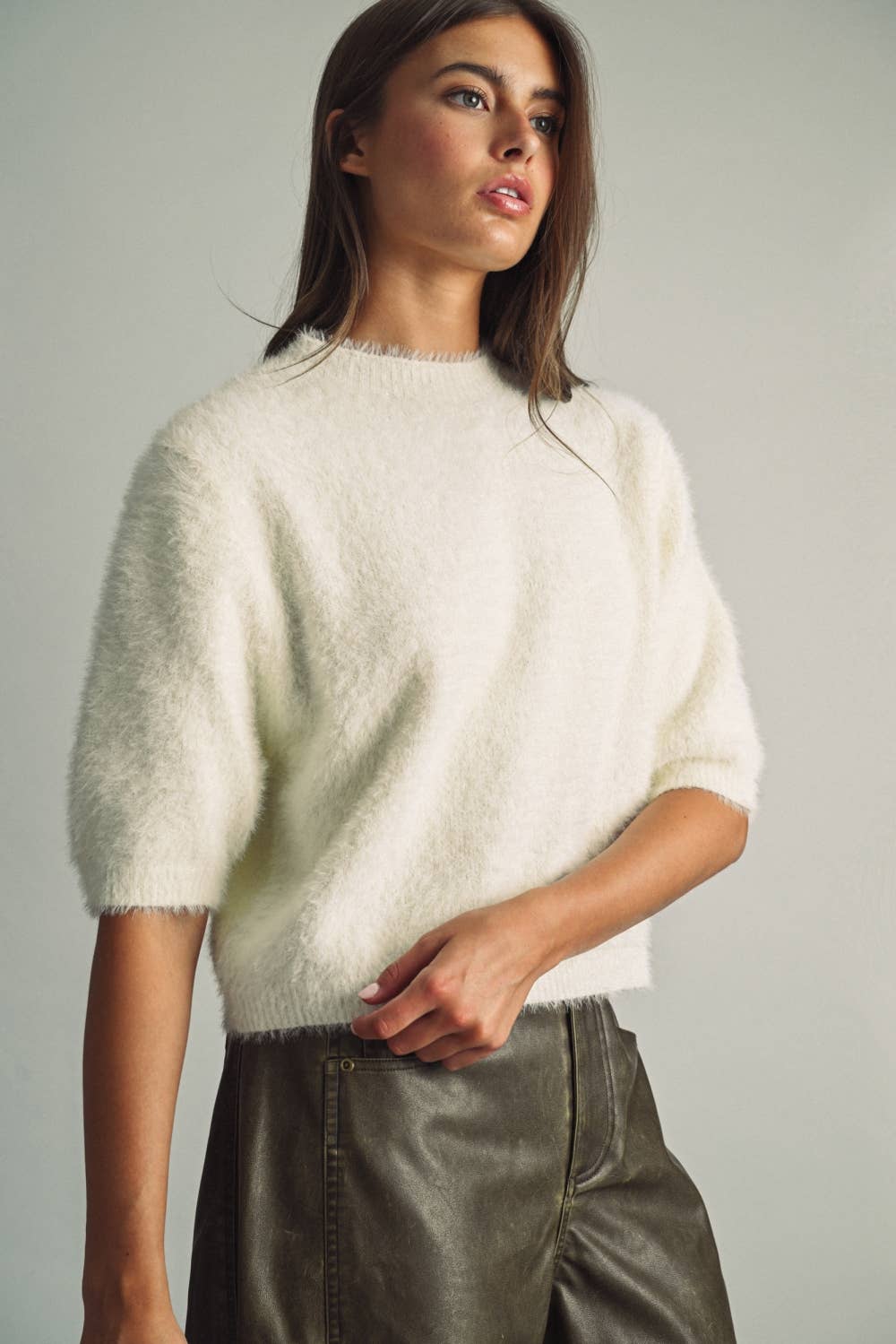 The Faux-Fur Cropped Sweater