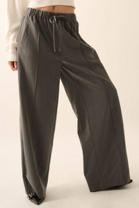 The Wide-Leg Pintuck Drawstring Pants