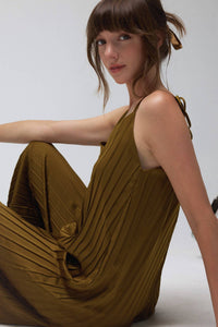 The Satin Pleat Jumpsuit
