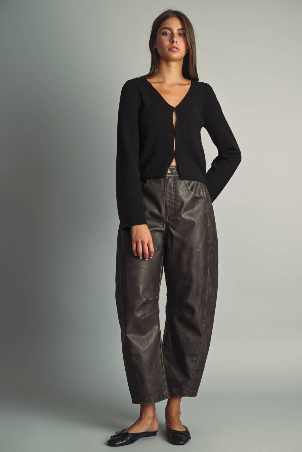 The Barrel Faux Leather Pants