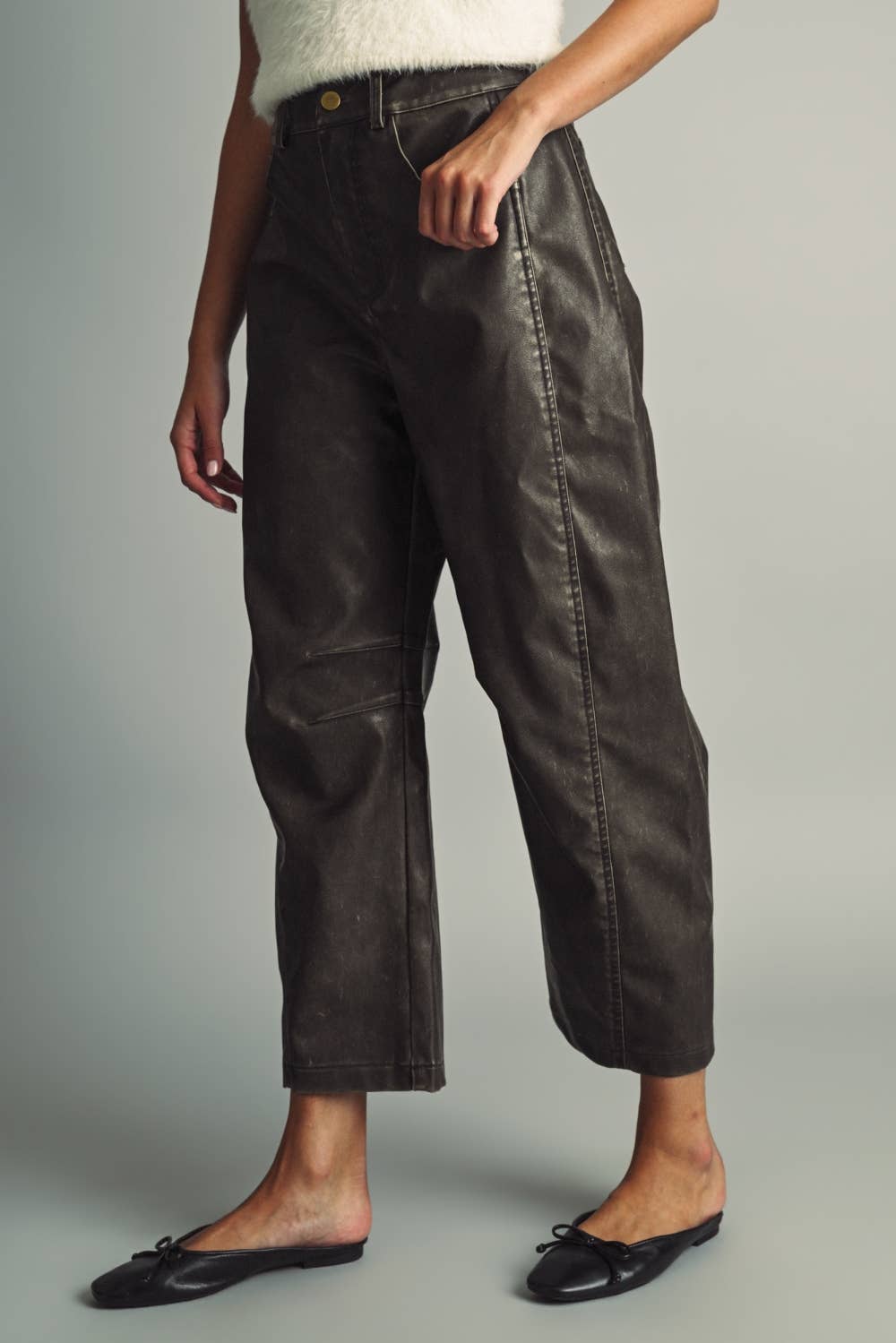The Barrel Faux Leather Pants
