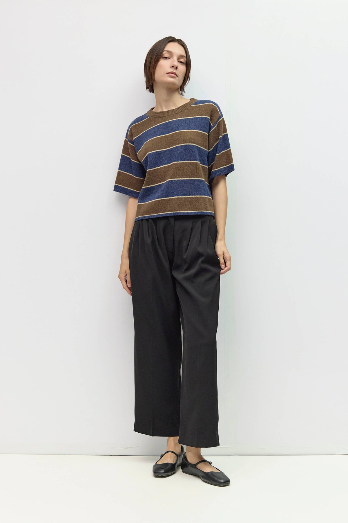 The Striped Elbow Sleeve Sweater