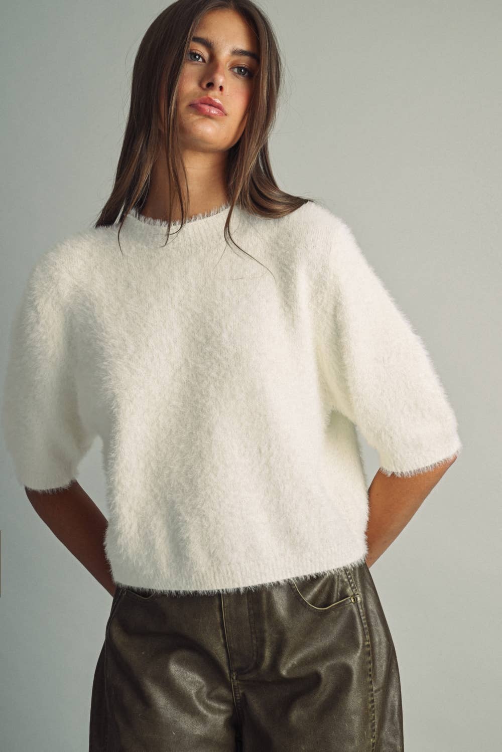 The Faux-Fur Cropped Sweater