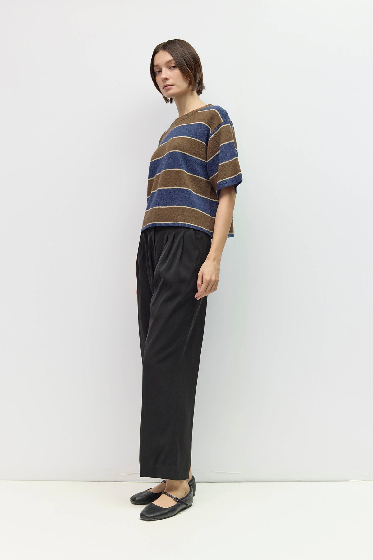 The Striped Elbow Sleeve Sweater