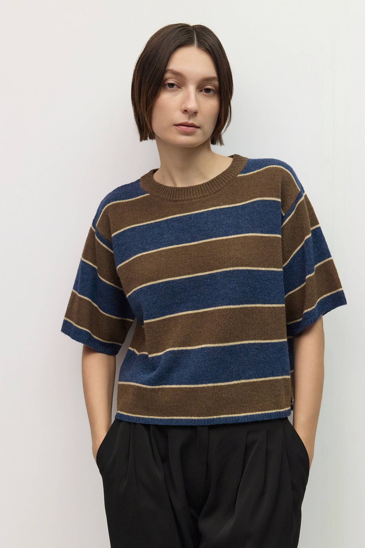 The Striped Elbow Sleeve Sweater