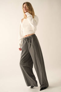 The Wide-Leg Pintuck Drawstring Pants