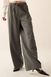 The Wide-Leg Pintuck Drawstring Pants