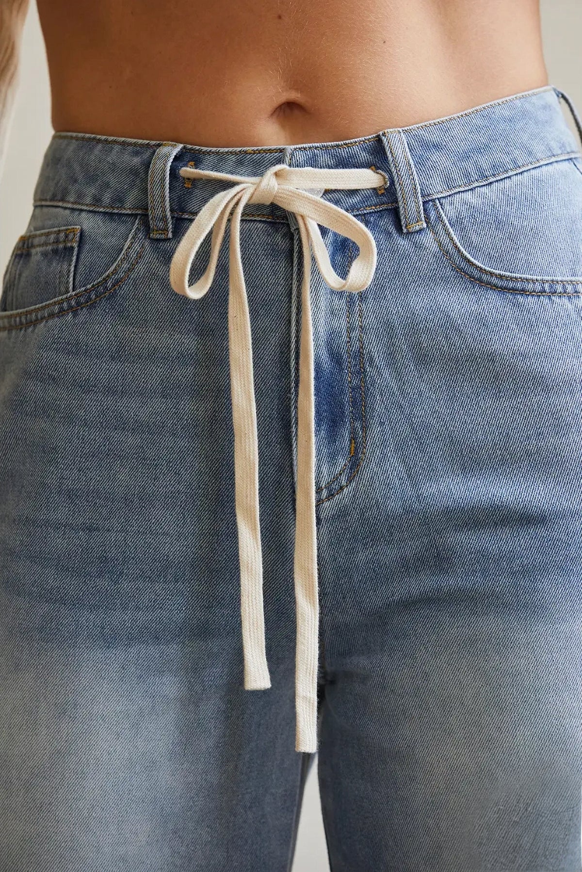 Erin Front Tie Denim Pants image 3