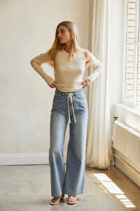Erin Front Tie Denim Pants image 0